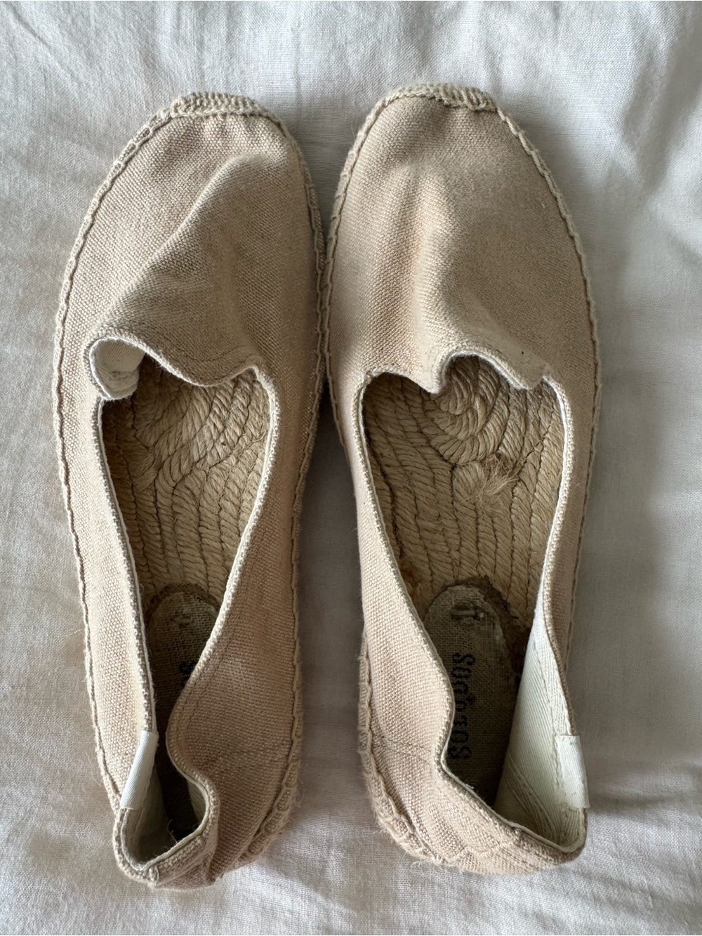 Soludos Cream Canvas Espadrille Slip-Ons